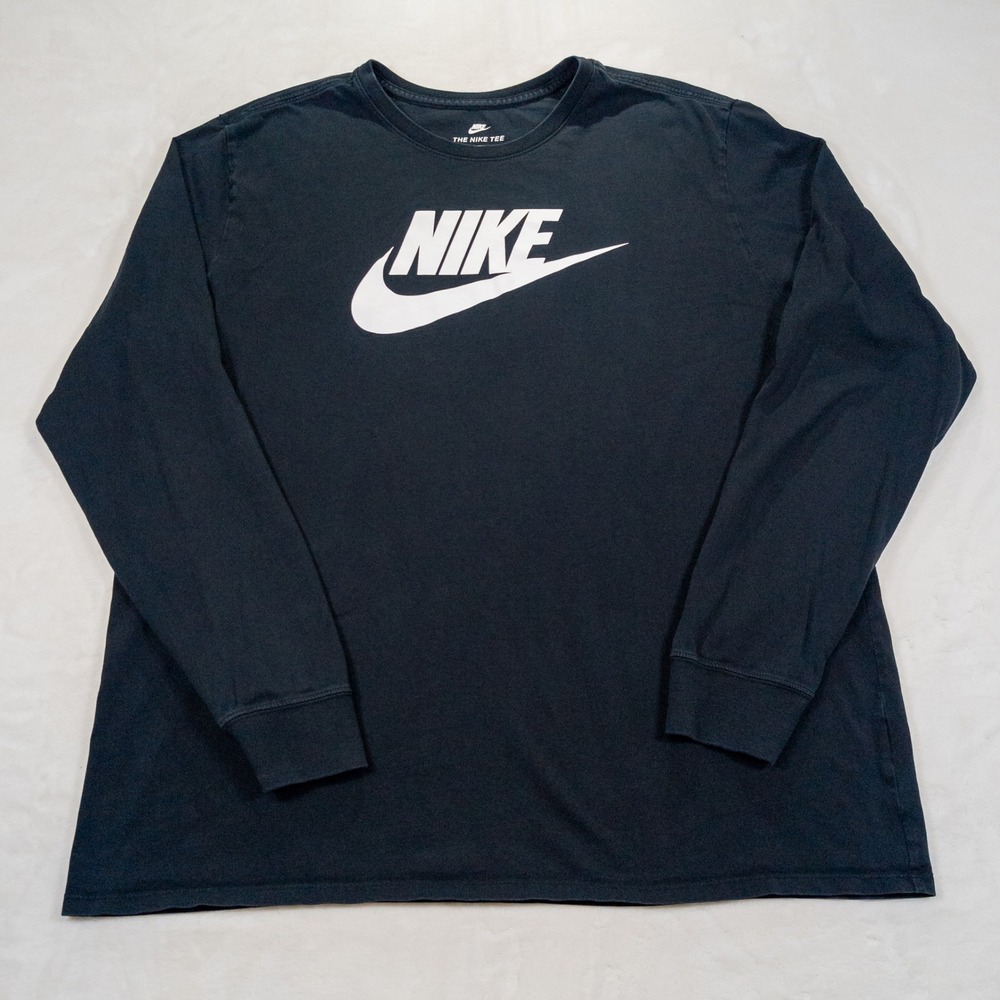 Nike Swoosh TShirt Men XXL Black L/S Athleisure Gorpcore Streetwear Basics